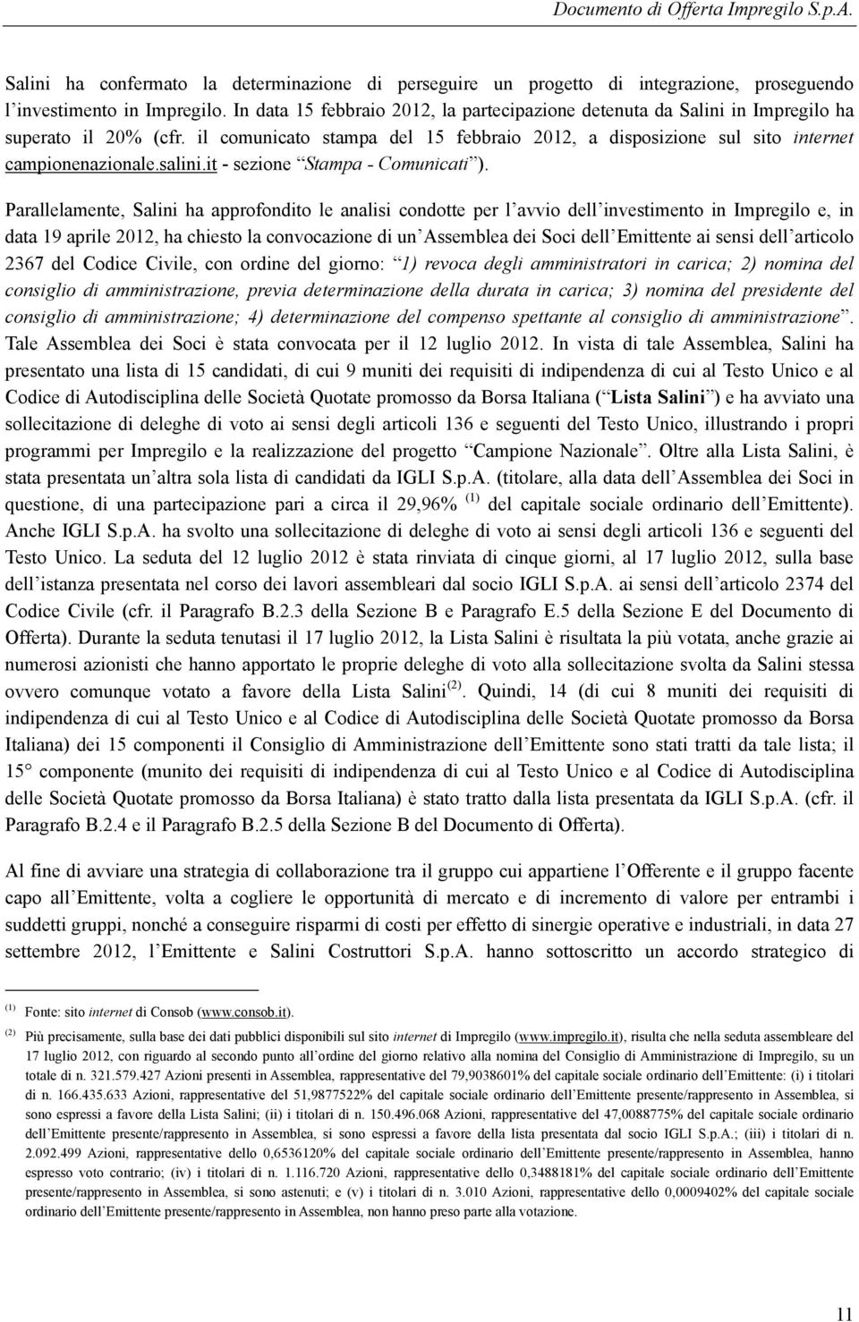 salini.it - sezione Stampa - Comunicati ).