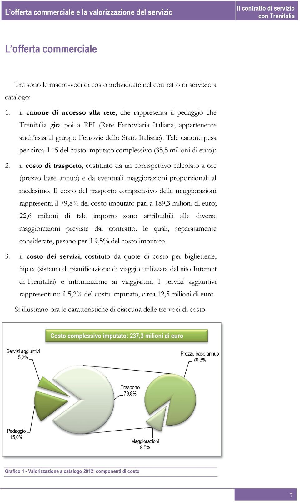 Tale canone pesa per circa il 15 del costo imputato complessivo (35,5 milioni di euro); 2.