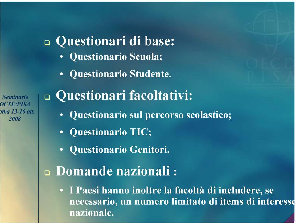 TIC; Questionario Genitori.