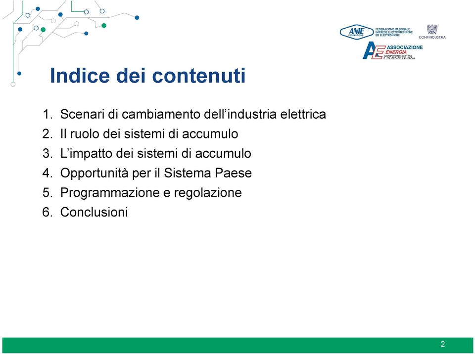 Il ruolo dei sistemi di accumulo 3.