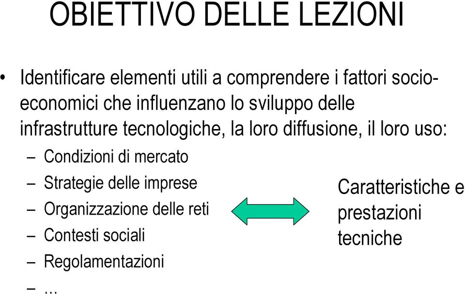 loro diffusione, il loro uso: Condizioni di mercato Strategie delle imprese