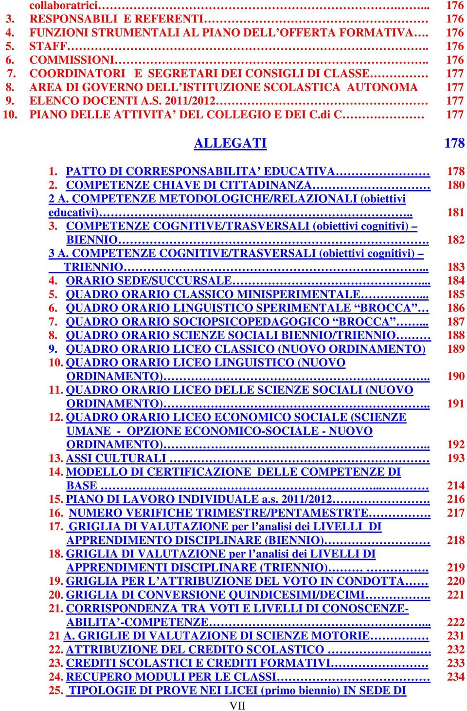 di C 177 ALLEGATI 1. PATTO DI CORRESPONSABILITA EDUCATIVA 2. COMPETENZE CHIAVE DI CITTADINANZA 2 A. COMPETENZE METODOLOGICHE/RELAZIONALI (obiettivi educativi).. 3.