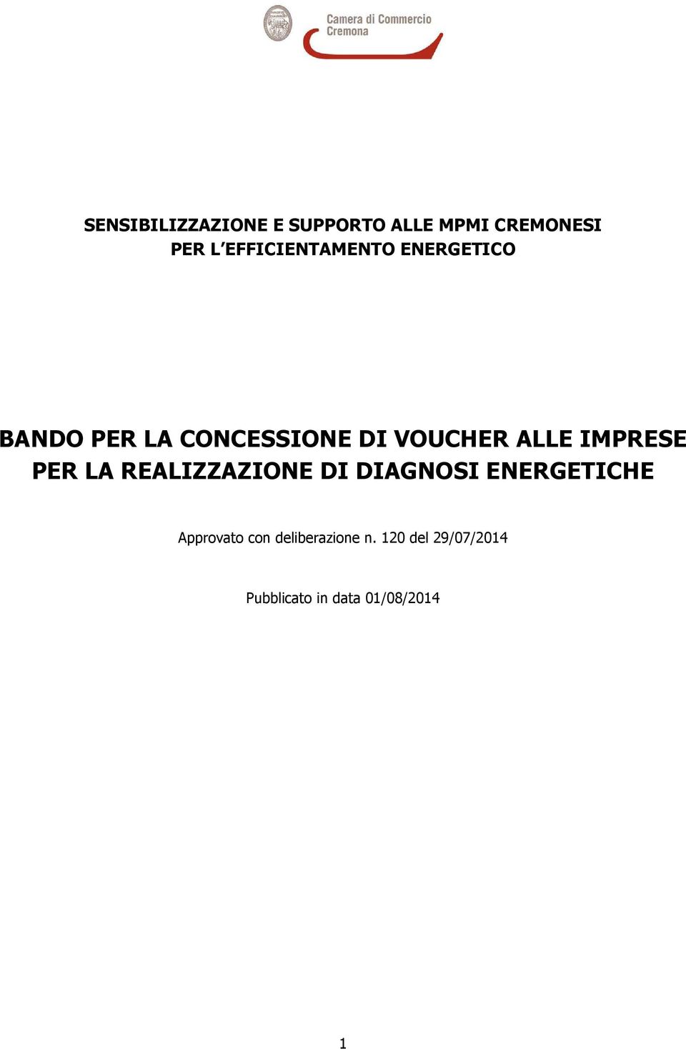 ALLE IMPRESE PER LA REALIZZAZIONE DI DIAGNOSI ENERGETICHE