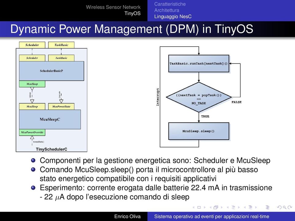 sleep() porta il microcontrollore al più basso stato energetico compatibile con i