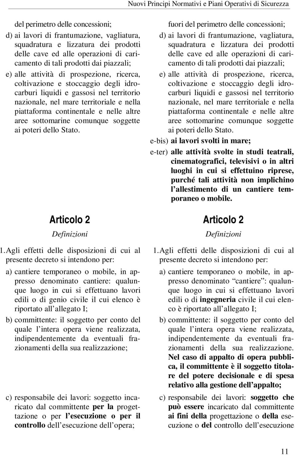 sottomarine comunque soggette ai poteri dello Stato. Articolo 2 Definizioni 1.