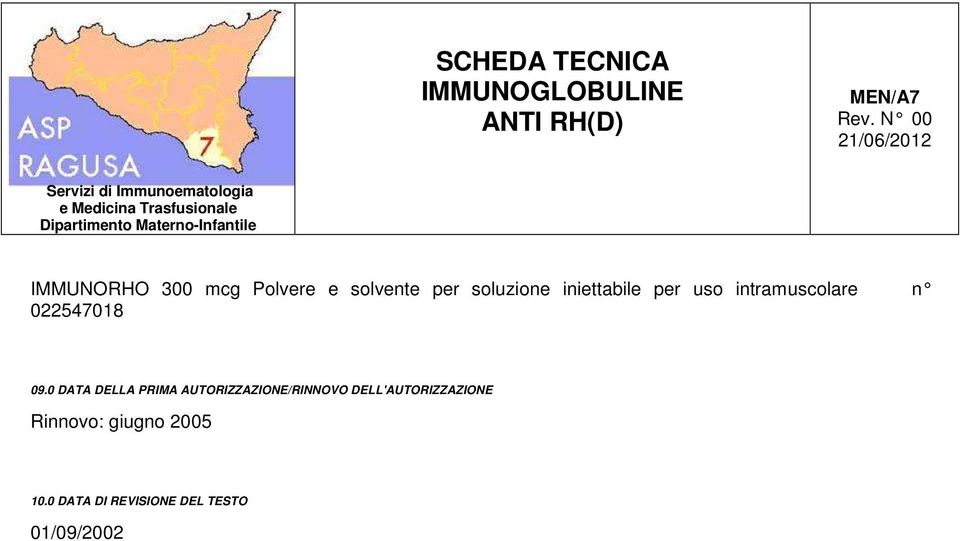 0 DATA DELLA PRIMA AUTORIZZAZIONE/RINNOVO