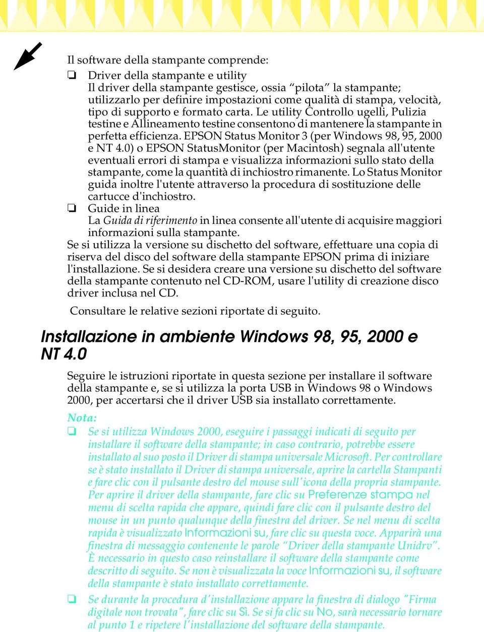 EPSON Status Monitor 3 (per Windows 98, 95, 2000 e NT 4.