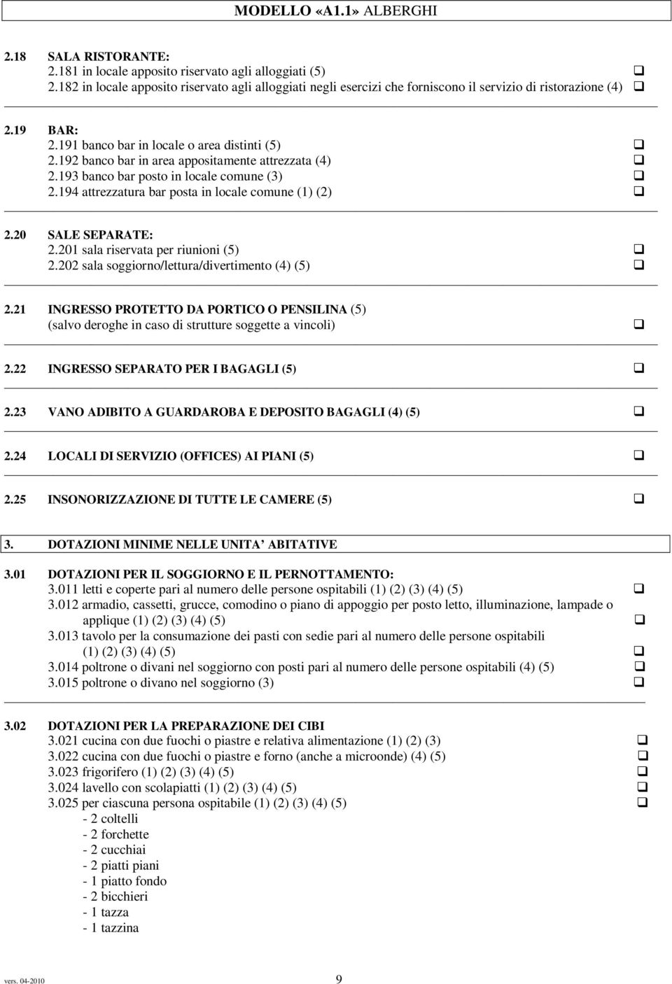 194 attrezzatura bar posta in locale comune (1) (2) 2.20 SALE SEPARATE: 2.201 sala riservata per riunioni (5) 2.202 sala soggiorno/lettura/divertimento (4) (5) 2.