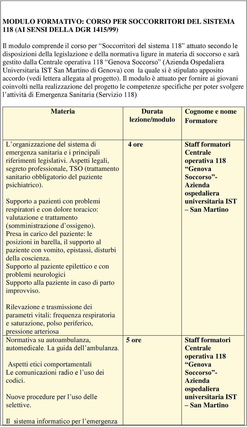 allegata al progetto).