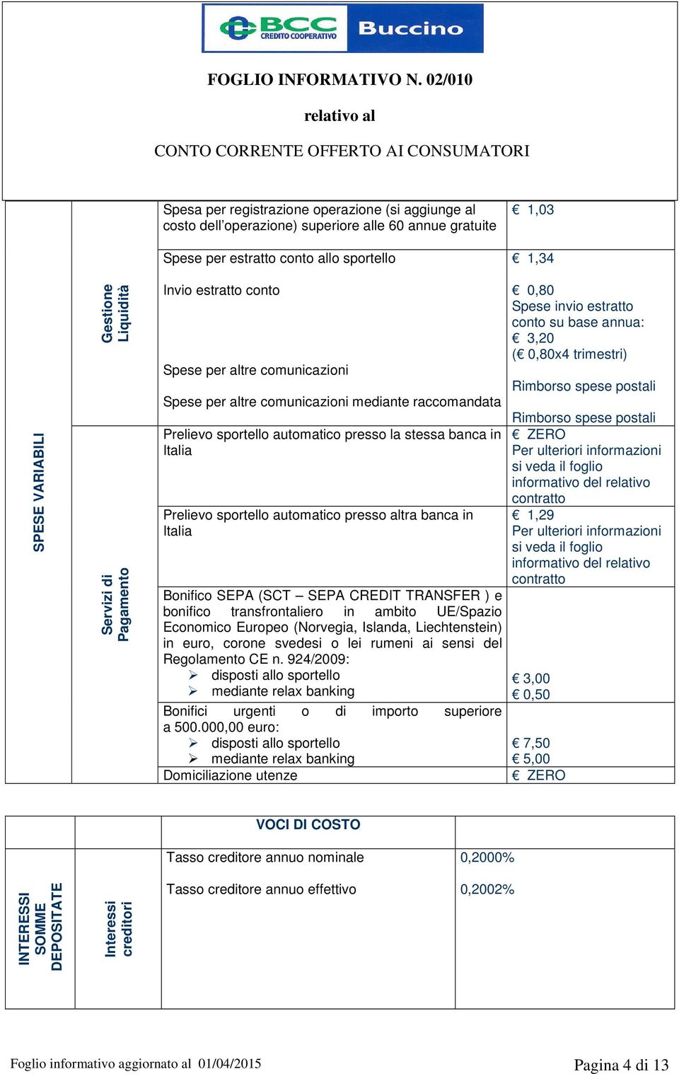 automatico presso altra banca in Italia Bonifico SEPA (SCT SEPA CREDIT TRANSFER ) e bonifico transfrontaliero in ambito UE/Spazio Economico Europeo (Norvegia, Islanda, Liechtenstein) in euro, corone