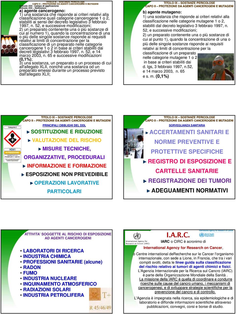 52, e successive modificazioni; 2) un preparato contenente una o più sostanze di cui al numero 1), quando la concentrazione di una o più delle singole sostanze risponde ai requisiti relativi ai