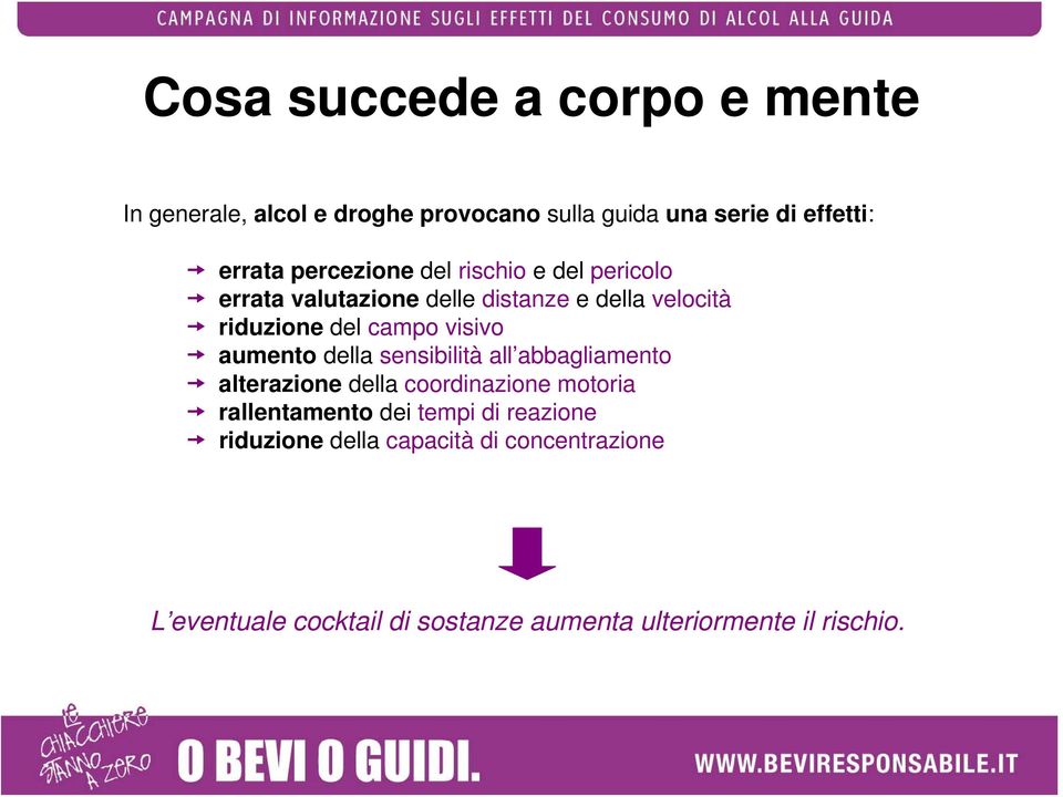 visivo aumento della sensibilità all abbagliamento alterazione della coordinazione motoria rallentamento dei