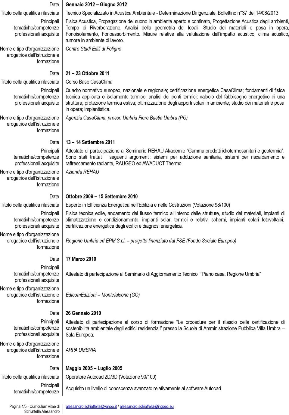 Misure relative alla valutazione dell impatto acustico, clima acustico, rumore in ambiente di.