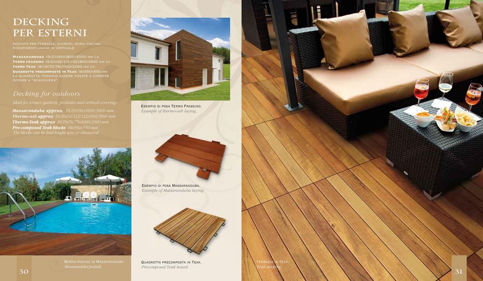 Decking for outdoors Ideal for terrace gardens, poolsides and vertical coverings Massaranduba approx.