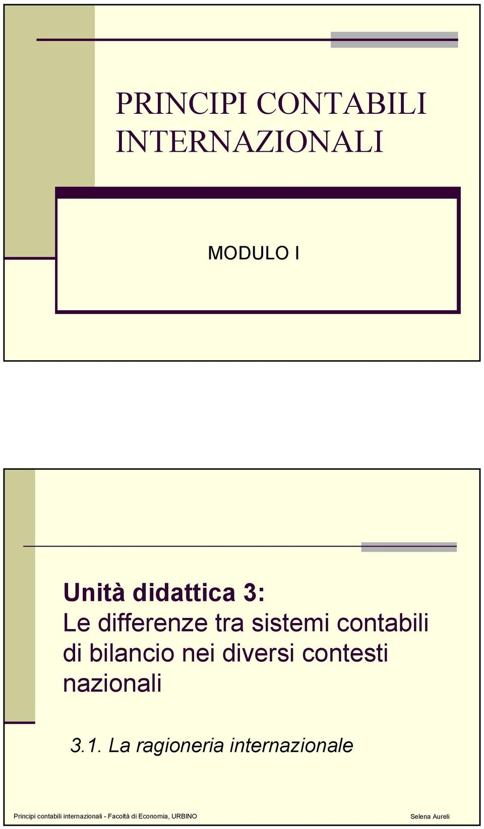 sistemi contabili di bilancio nei diversi