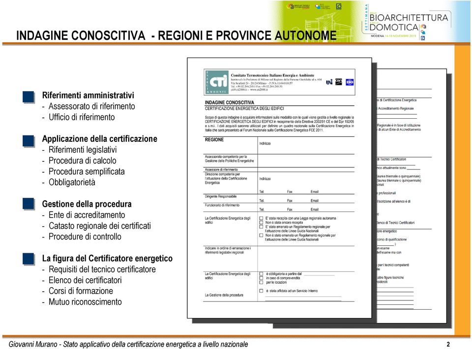 Obbligatorietà Gestione della procedura - Ente di accreditamento - Catasto regionale dei certificati - Procedure di controllo La