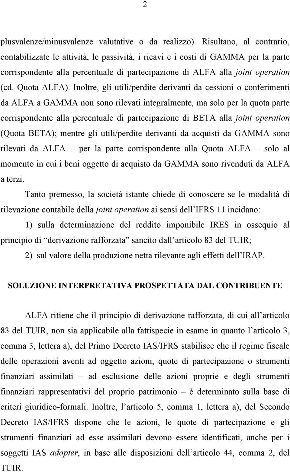 Quota ALFA).