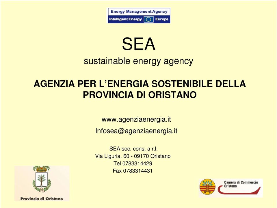 agenziaenergia.it Infosea@agenziaenergia.it SEA soc.