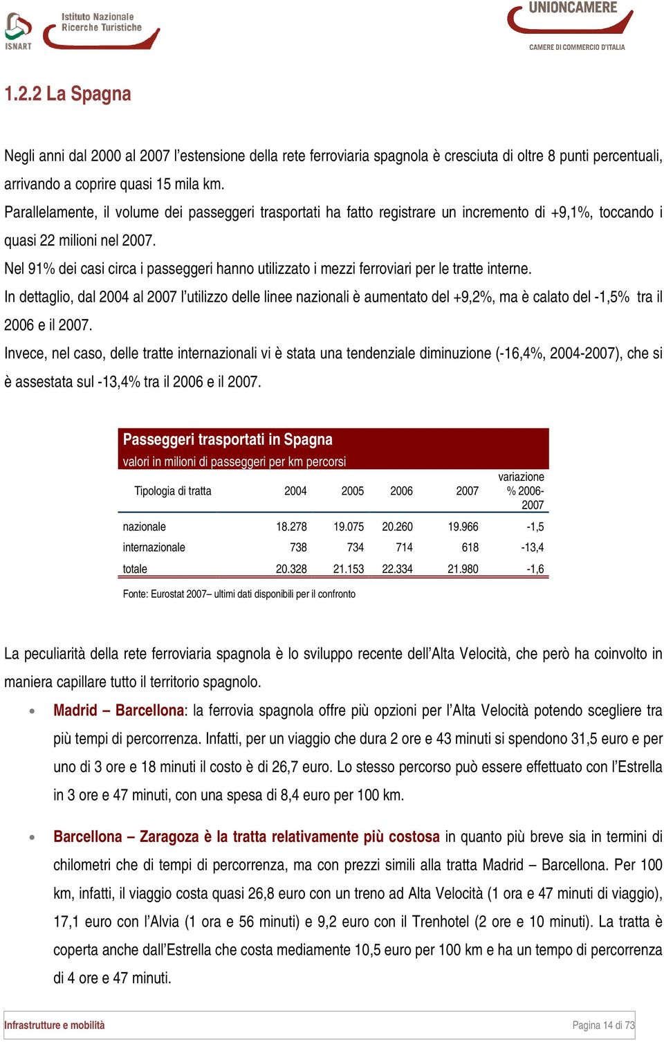 Nel 91% dei casi circa i passeggeri hanno utilizzato i mezzi ferroviari per le tratte interne.