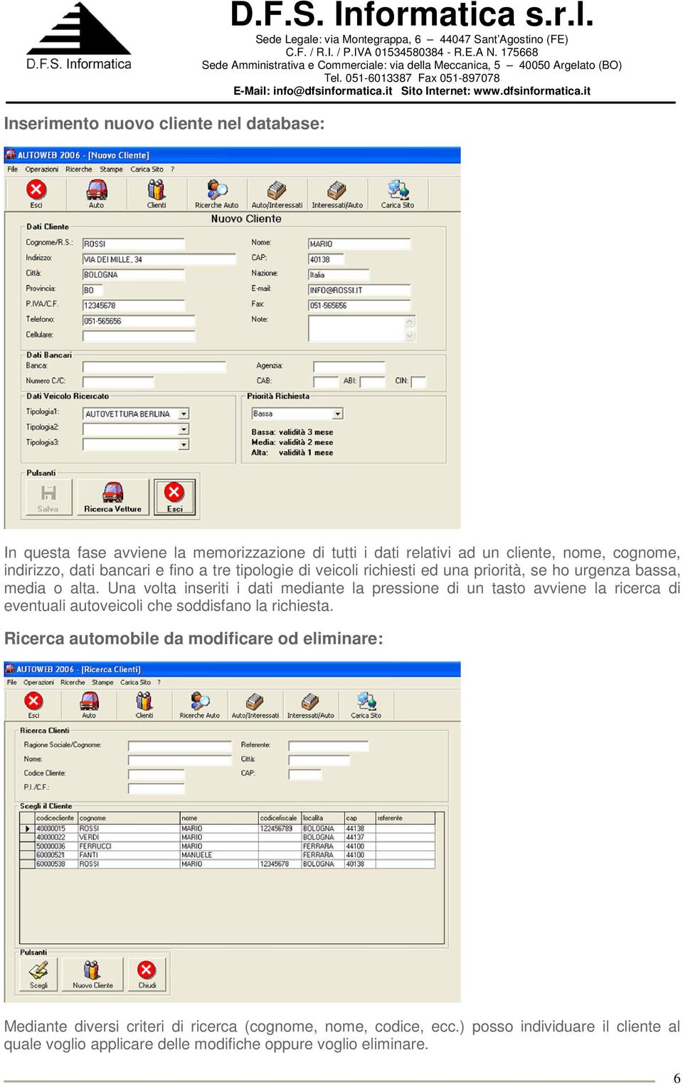 database: D.F.S. Informatica s.r.l.