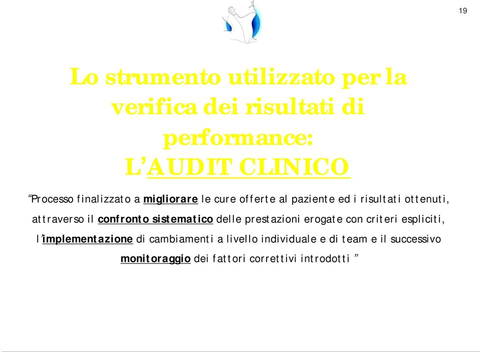 attraverso il confronto sistematico delle prestazioni erogate con criteri espliciti, l