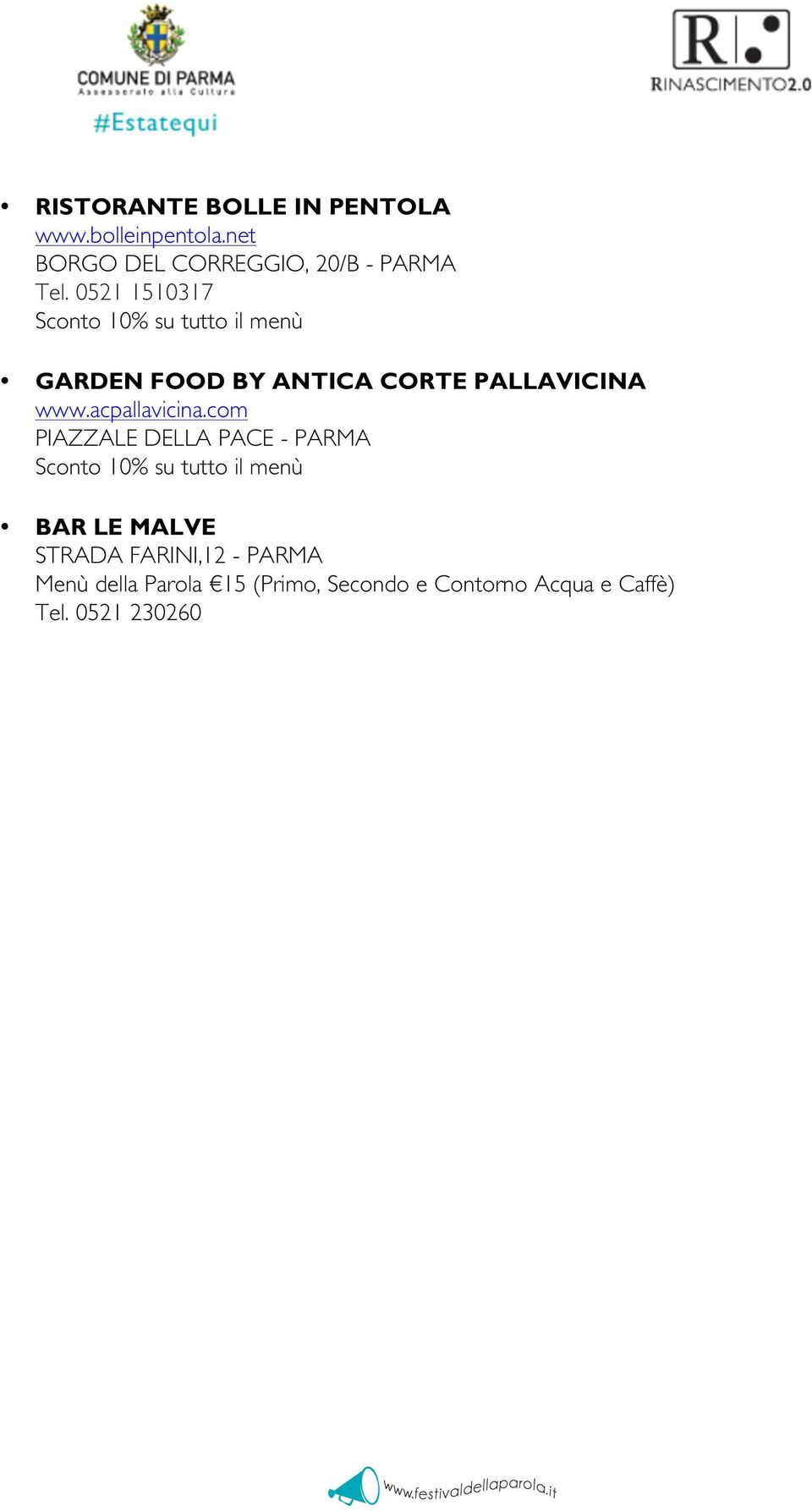 0521 1510317 GARDEN FOOD BY ANTICA CORTE PALLAVICINA www.acpallavicina.