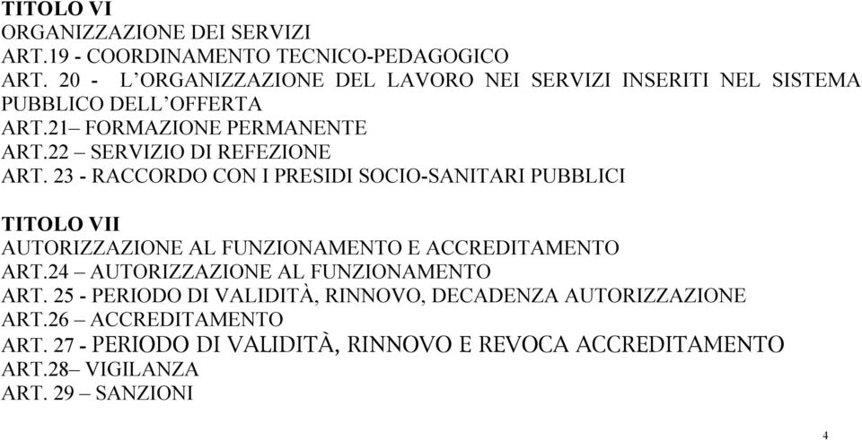 22 SERVIZIO DI REFEZIONE ART.