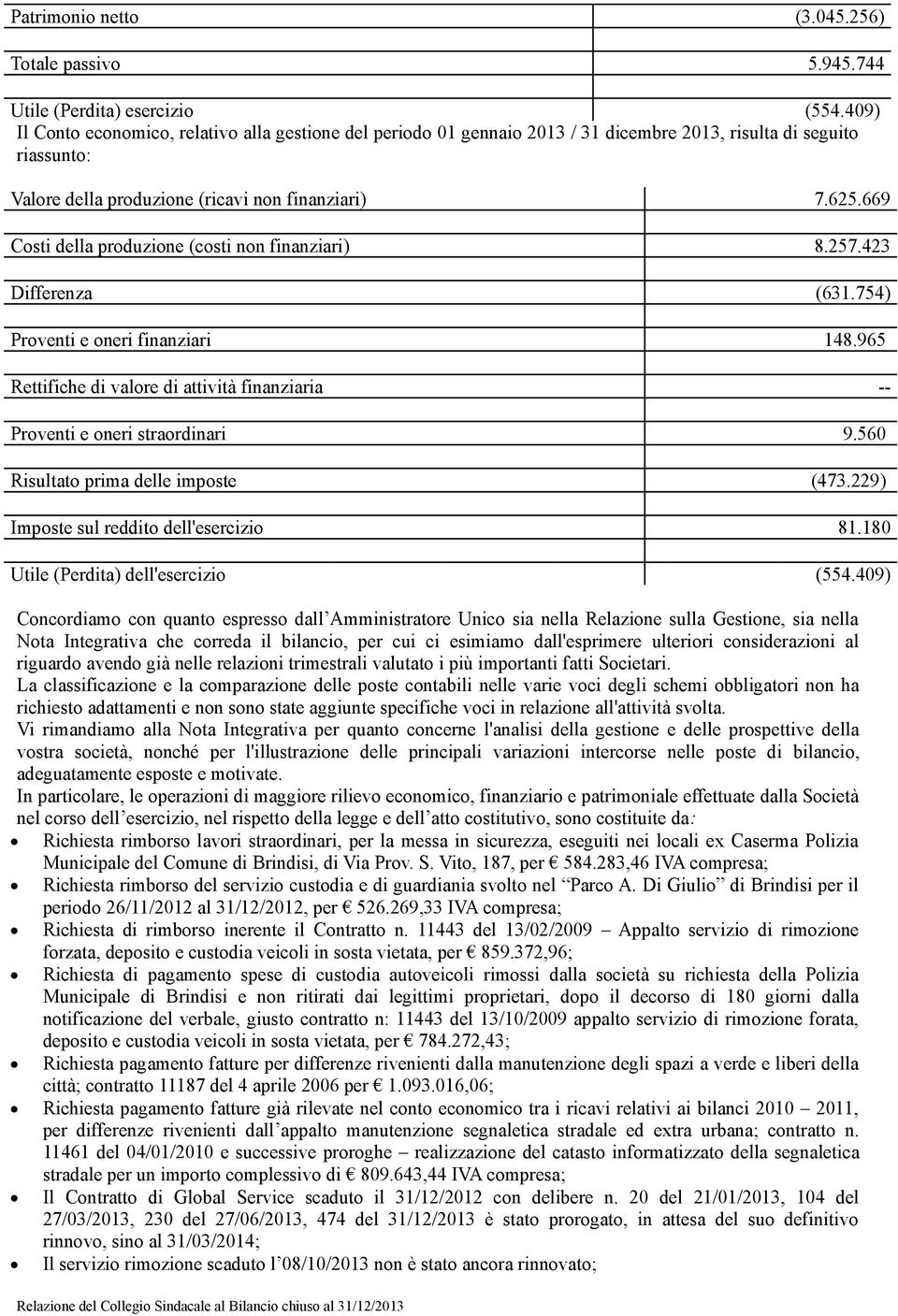 669 Costi della produzione (costi non finanziari) 8.257.423 Differenza (631.754) Proventi e oneri finanziari 148.965 Rettifiche di valore di attività finanziaria -- Proventi e oneri straordinari 9.