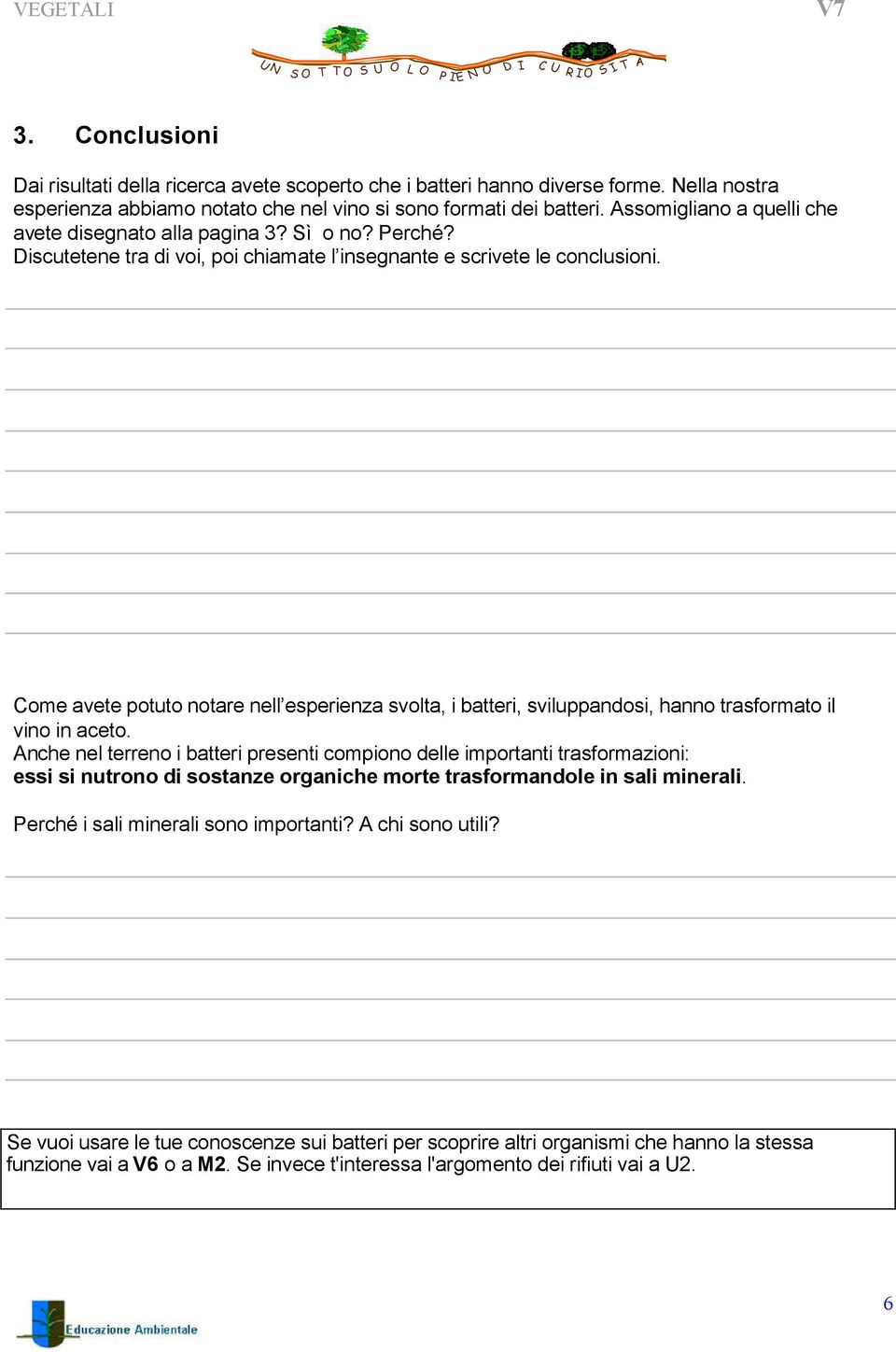 ome avete potuto notare nell esperienza svolta, i batteri, sviluppandosi, hanno trasformato il vino in aceto.