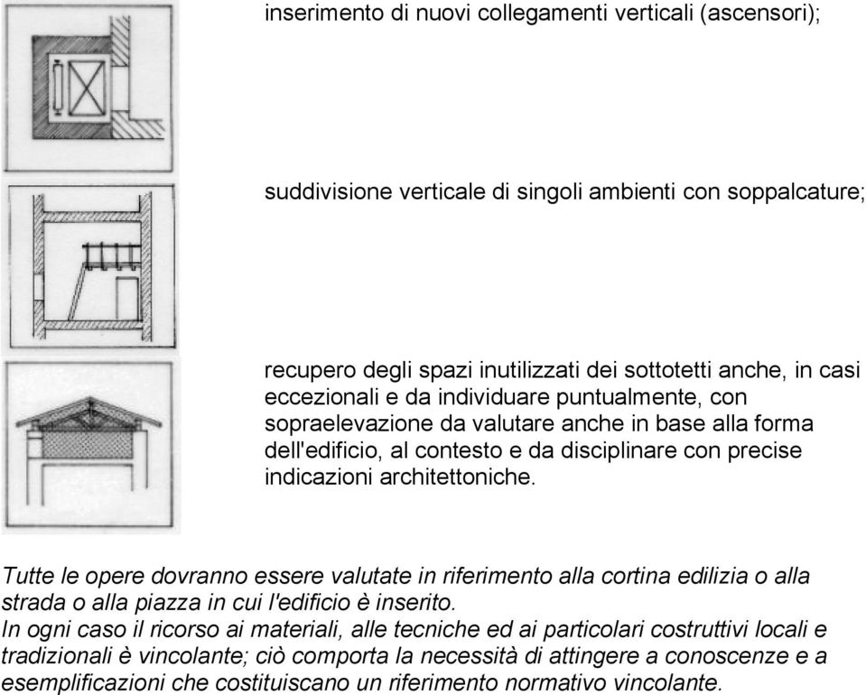 Tutte le opere dovranno essere valutate in riferimento alla cortina edilizia o alla strada o alla piazza in cui l'edificio è inserito.