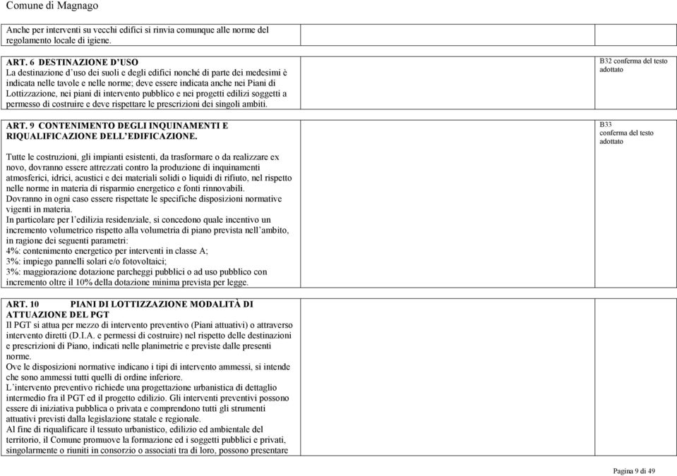 piani di intervento pubblico e nei progetti edilizi soggetti a permesso di costruire e deve rispettare le prescrizioni dei singoli ambiti. ART.