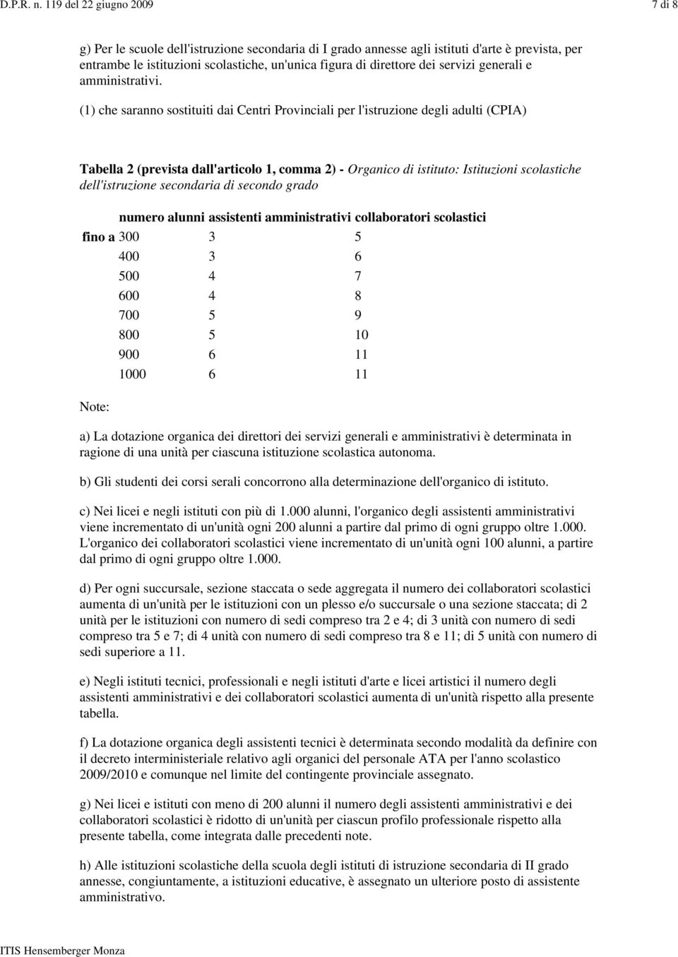 servizi generali e amministrativi.