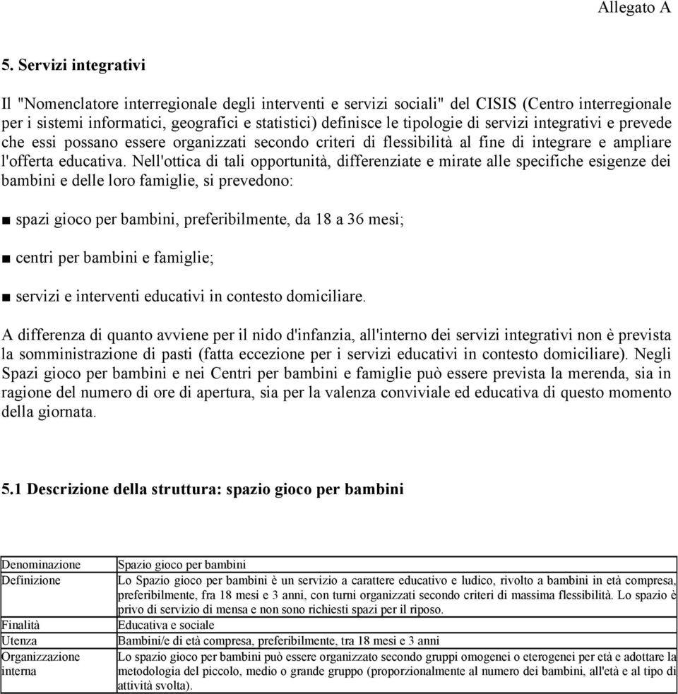 servizi integrativi e prevede che essi possano essere organizzati secondo criteri di flessibilità al fine di integrare e ampliare l'offerta educativa.