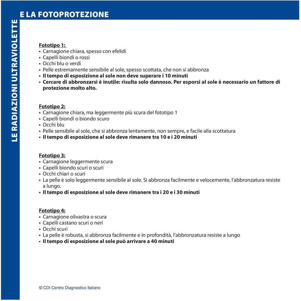 Per esporsi al sole è necessario un fattore di protezione molto alto.