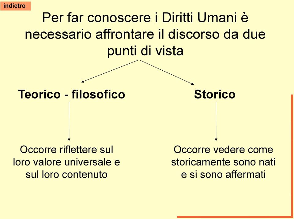 Occorre riflettere sul loro valore universale e sul loro