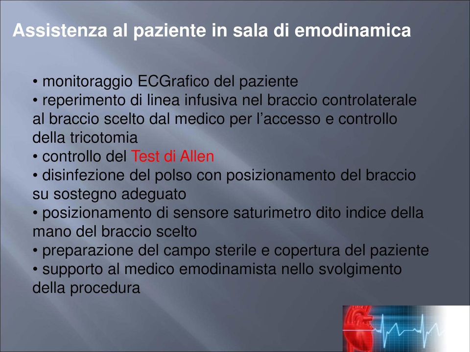 del polso con posizionamento del braccio su sostegno adeguato posizionamento di sensore saturimetro dito indice della mano del