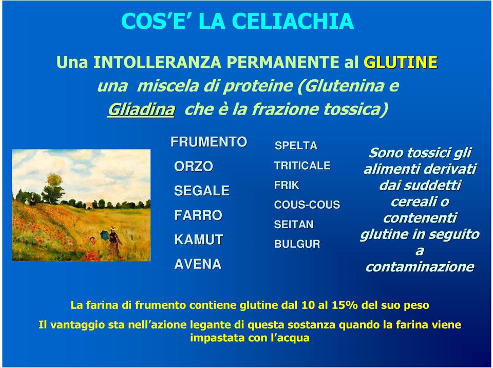 derivati dai suddetti cereali o contenenti glutine in seguito a contaminazione La farina di frumento contiene glutine dal