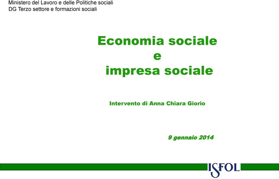 sociali Economia sociale e impresa