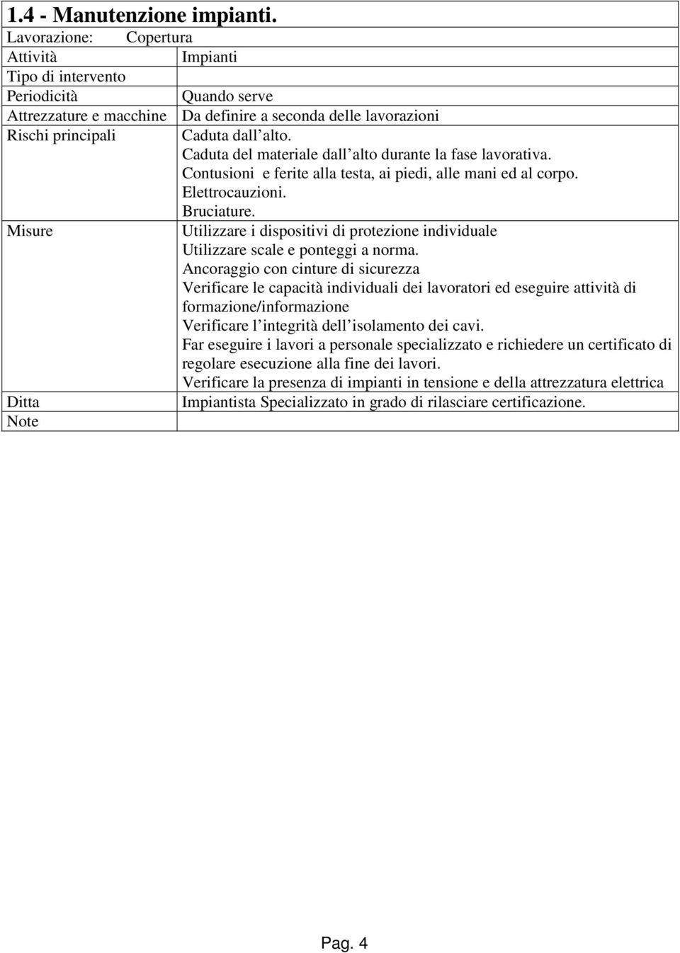 Far eseguire i lavori a personale specializzato e richiedere un certificato di regolare esecuzione alla fine dei lavori.