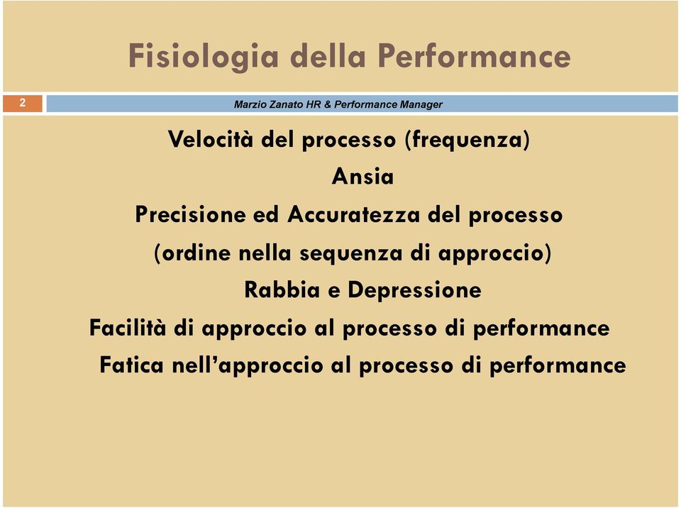 processo (ordine nella sequenza di approccio) Rabbia e Depressione Facilità