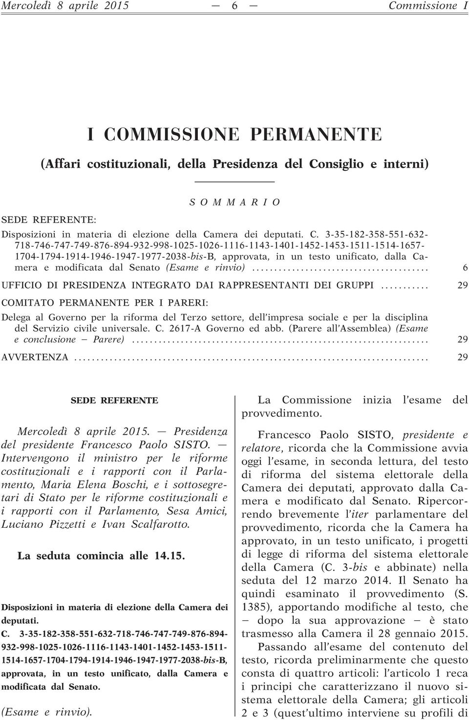 mera dei deputati. C.