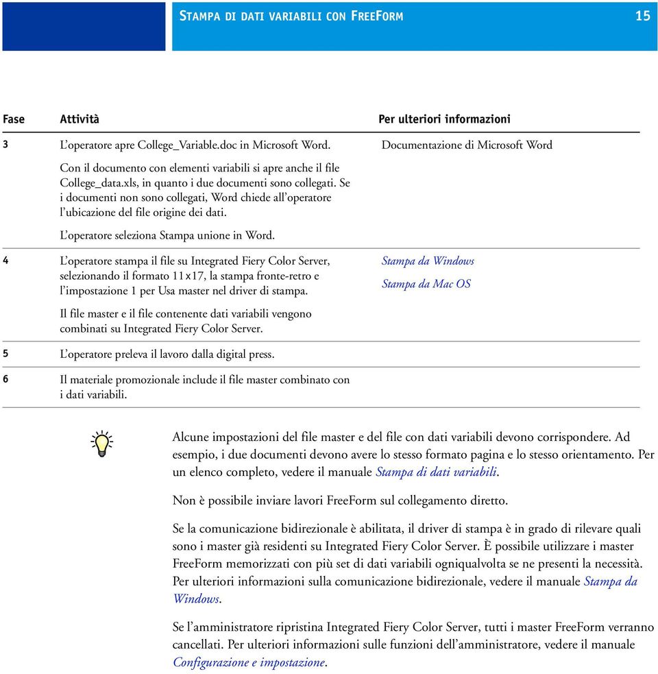 Se i documenti non sono collegati, Word chiede all operatore l ubicazione del file origine dei dati. L operatore seleziona Stampa unione in Word.