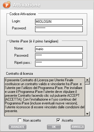 bassa della maschera (Utente ipase). Attenzione, Nome e Password relativi all Utente ipase (parte bassa della maschera), li conosci solo tu.