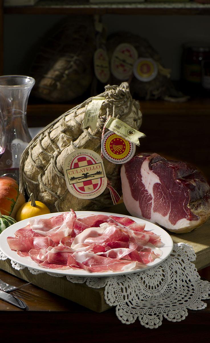 Culatello di Zibello D.O.P. (Presidio Slow-Food) Il Culatello è da sempre considerato il Re dei salumi, grazie al suo altissimo valore enogastronomico.