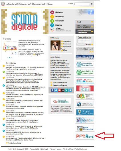 1. Sistema PagoInRete Il sistema PagoInRete è accessibile dall indirizzo http://www.istruzione.