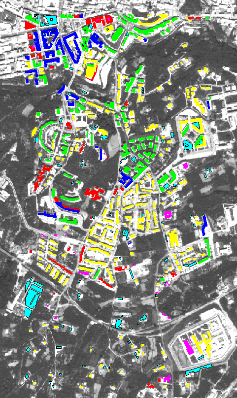 data Classification-Data mining Serie storiche (MSS, TM, ETM) 1975 1993 2000 Evoluzione dell urbanizzato del Comune di Avellino, ricavata tramite analisi della serie storica Landsat MSS (blu-1975),