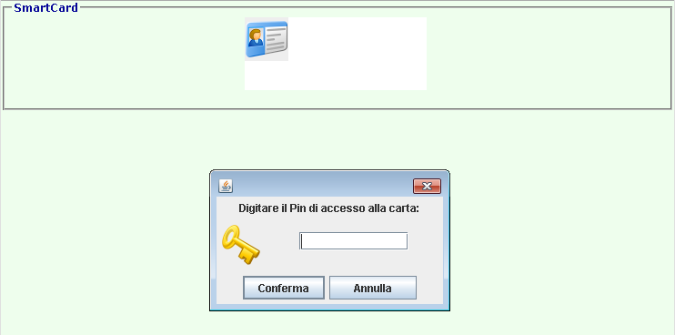 Figura 15: richiesta del PIN Dopo aver digitato correttamente il proprio PIN si accederà direttamente alla sezione di