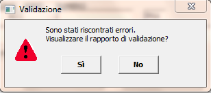 Successivamente il sistema procede ad un controllo ed avvisa della presenza di eventuali errori con la seguente maschera: Se la pratica è corretta viene visualizzata la distinta di accompagnamento