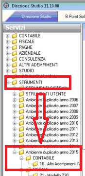 Accesso alla gestione Per operare sull'adempimento occorrerà accedere all'anno fiscale 2015 (arancione). Se viene proposto il seguente messaggio non si sta operando sull'anno 2015. Per gli utenti B.