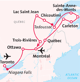 Poi costeggerete il Lago Ontario con una sosta a Niagara-on-the-Lake, incantevole cittadina della provincia dell Ontario risalente al 17 secolo.